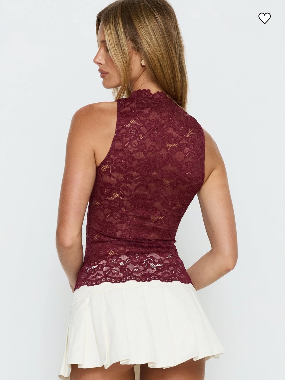 NEW Princess Polly Burgundy Lace Halter - Picture 3 of 5